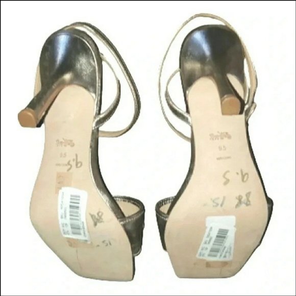 Coach 9.5 Holiday Gold Champagne Cocktail Events Dress Sandals New - Picture 3 of 5